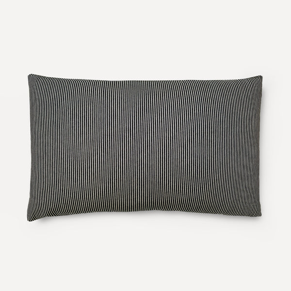 Striped Denim Lumbar Throw Pillow