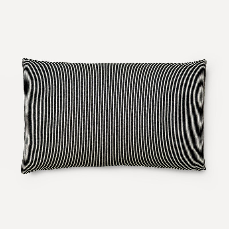 Striped Denim Lumbar Throw Pillow