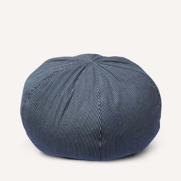 Striped Denim Pouf