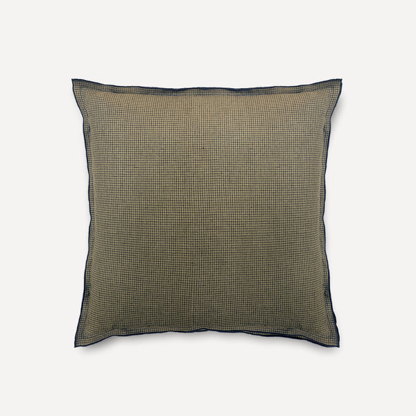 Olive Grid Throw Pillow